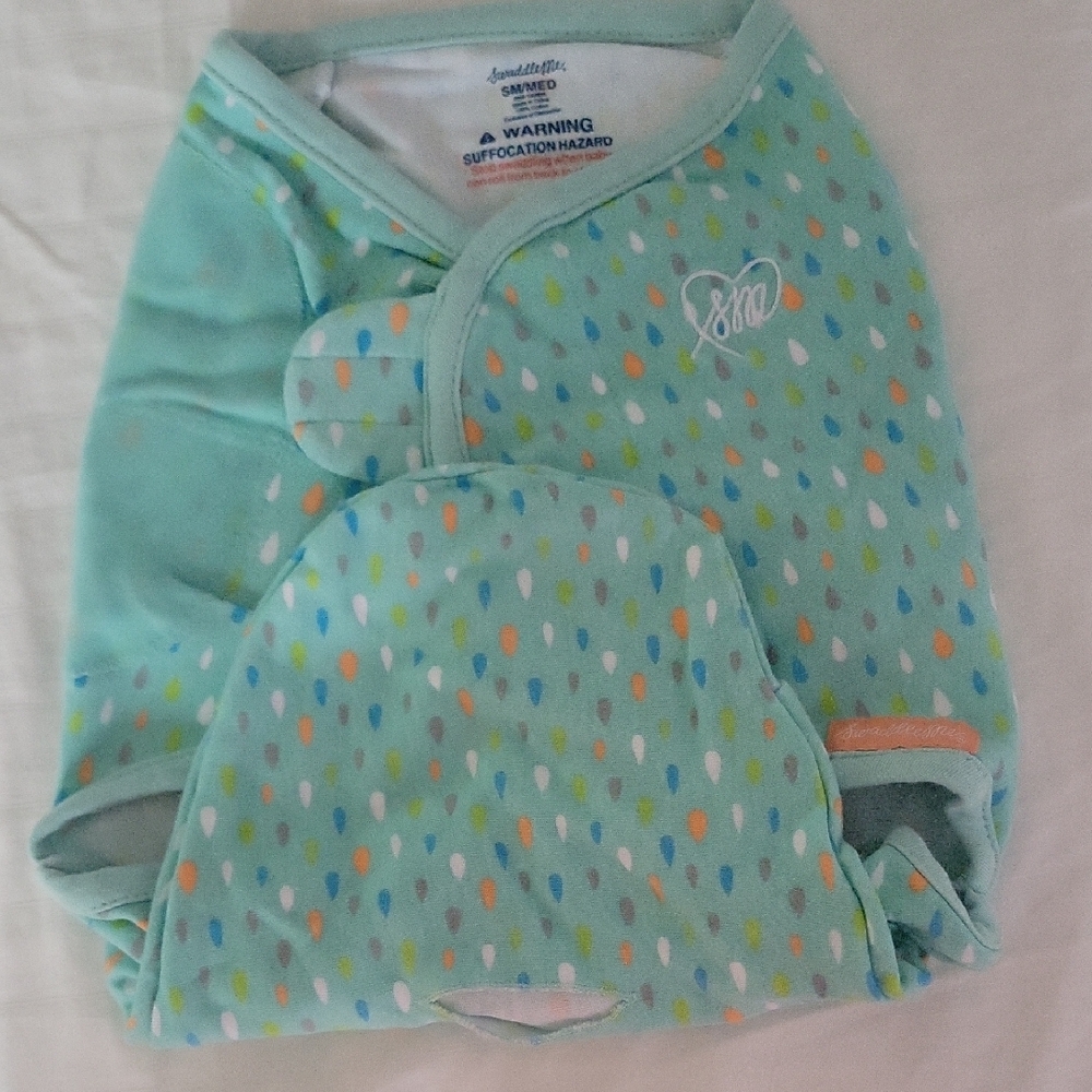 Mint Green Baby Swaddle with Heart Design